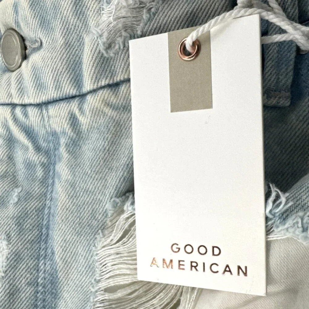 Good American Womens Acid Washed Jeans Size 15 Distressed Relaxed Soft 38x33 NEW - Picture 5 of 13